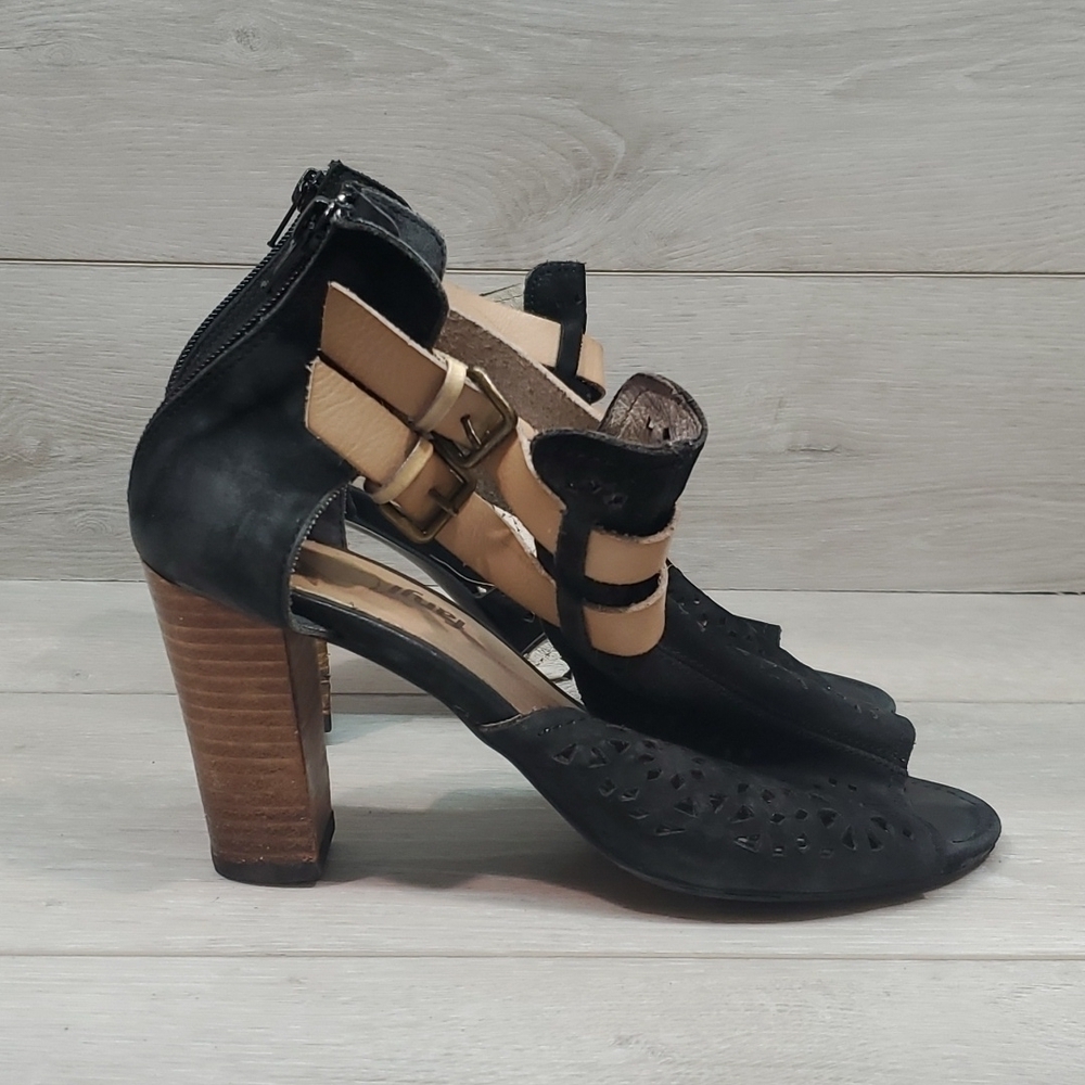 Farylrobin Womens Ankle Suede Zip Back Heels Sandals boots shoes sz 7